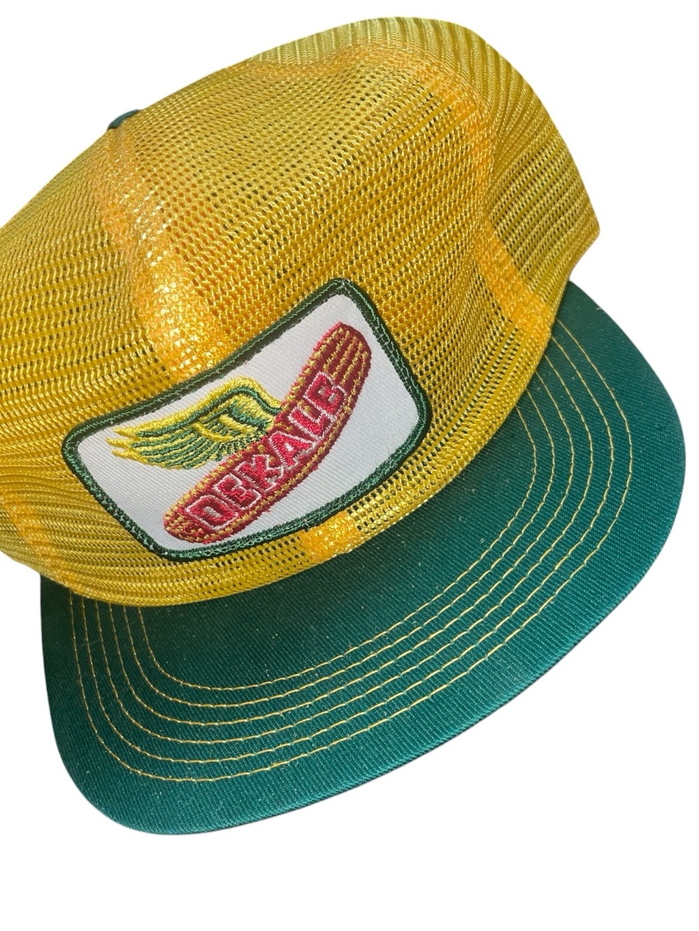 K Brand Vintage Dekalb Seed Corn K-Brand USA Mesh Trucker Hat Snapback Farm Cap